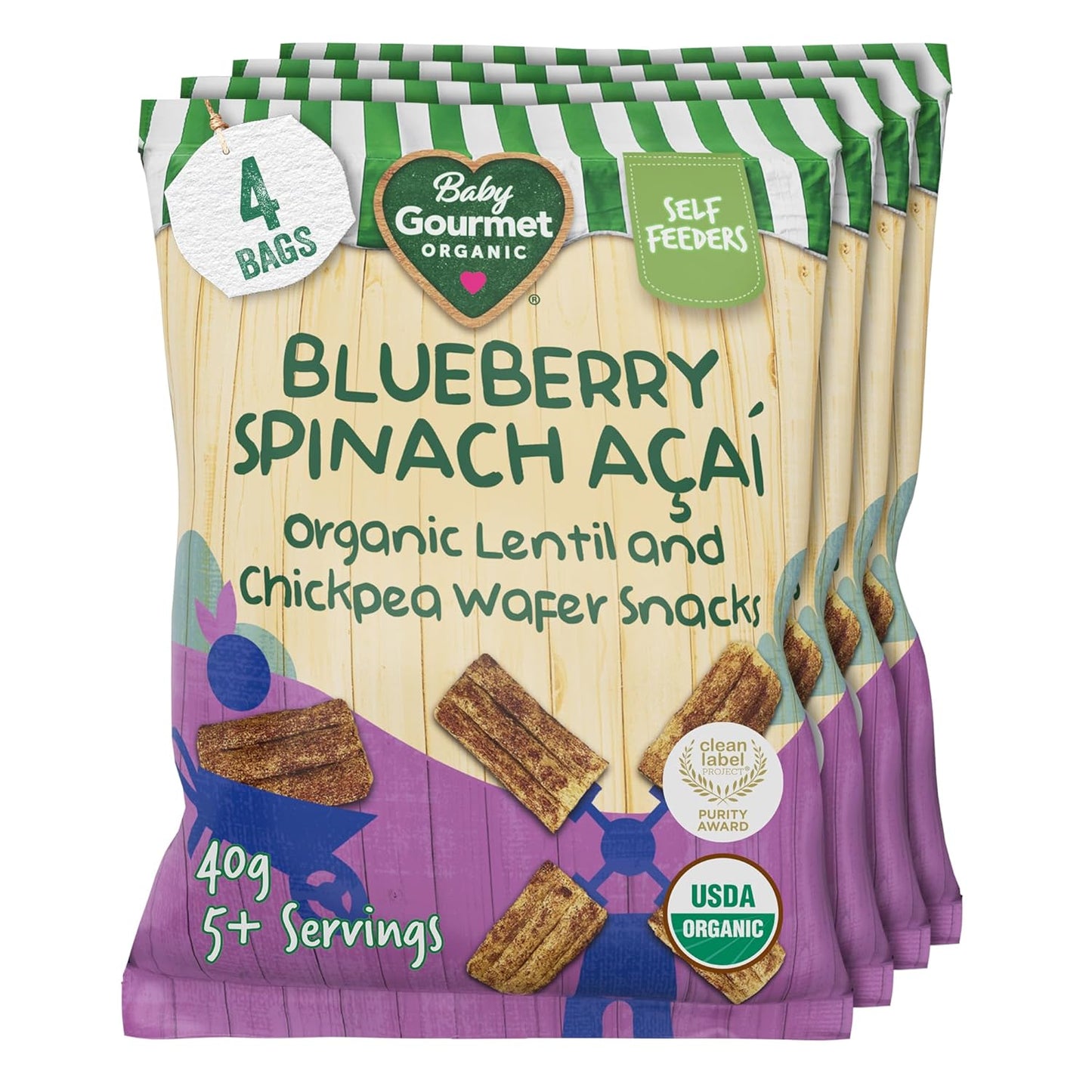 Organic Puff Snacks - Blueberry Spinach Açai - (1.4 Oz) 4-Pack
