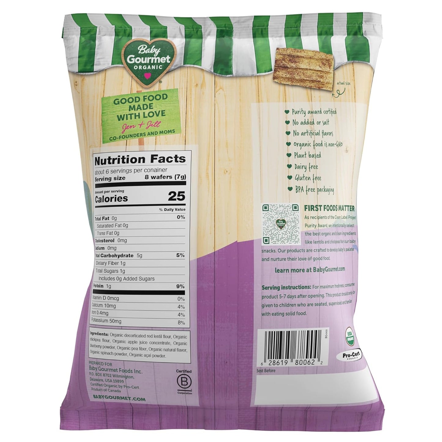 Organic Puff Snacks - Blueberry Spinach Açai - (1.4 Oz) 4-Pack
