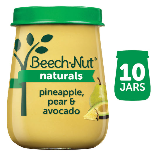 Naturals Stage 2 Baby Food, Pineapple Pear & Avocado, 4 Oz Jar, 10 Pack